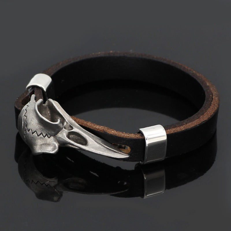 Wholesale Stainless Steel Crow Skull Men's Bracelet